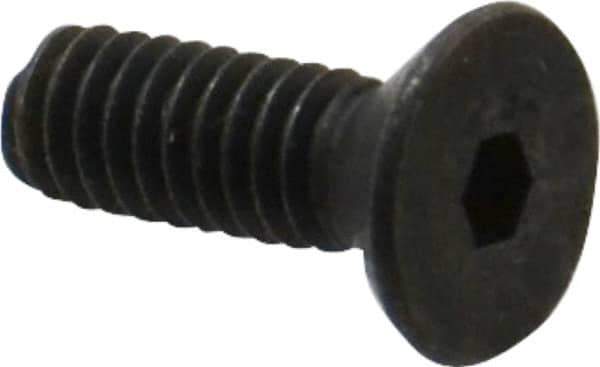 Unbrako - #8-32 UNC Hex Socket Drive, 82° Flat Screw - Alloy Steel, Black Oxide Finish, 1/2" OAL - Eagle Tool & Supply
