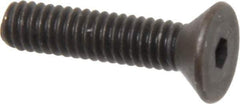 Unbrako - #8-32 UNC Hex Socket Drive, 82° Flat Screw - Alloy Steel, Black Oxide Finish, 3/4" OAL - Eagle Tool & Supply