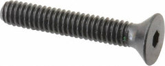 Unbrako - #8-32 UNC Hex Socket Drive, 82° Flat Screw - Alloy Steel, Black Oxide Finish, 1" OAL - Eagle Tool & Supply