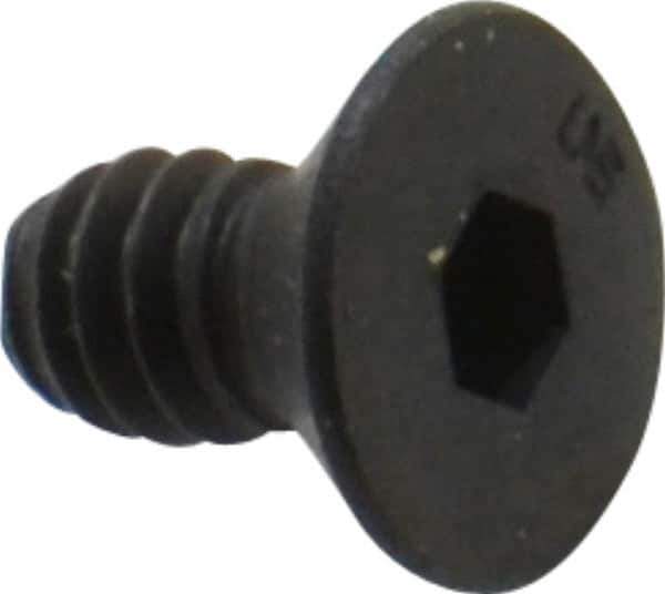 Unbrako - #10-24 UNC Hex Socket Drive, 82° Flat Screw - Alloy Steel, Black Oxide Finish, 3/8" OAL - Eagle Tool & Supply
