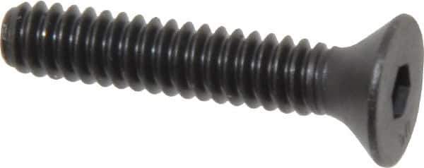 Unbrako - #10-24 UNC Hex Socket Drive, 82° Flat Screw - Alloy Steel, Black Oxide Finish, 1" OAL - Eagle Tool & Supply