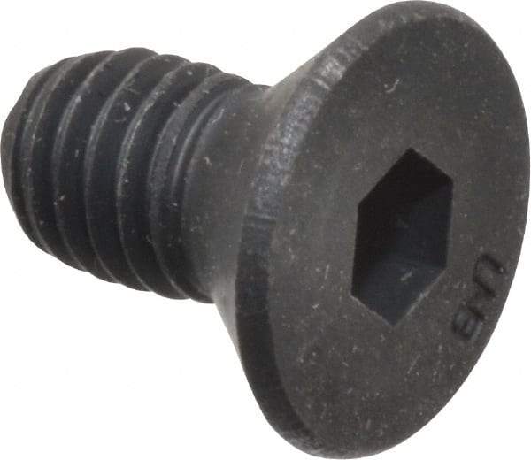 Unbrako - #10-32 UNF Hex Socket Drive, 82° Flat Screw - Alloy Steel, Black Oxide Finish, 3/8" OAL - Eagle Tool & Supply