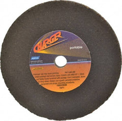 Norton - 4" Diam x 3/8" Hole x 1/4" Thick, T Hardness, 20 Grit Surface Grinding Wheel - Zirconia Alumina, Type 1, Very Coarse Grade, 15,280 Max RPM, No Recess - Eagle Tool & Supply