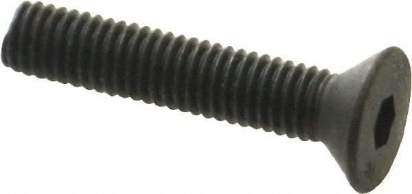 Unbrako - #10-32 UNF Hex Socket Drive, 82° Flat Screw - Alloy Steel, Black Oxide Finish, 1" OAL - Eagle Tool & Supply
