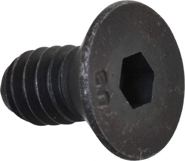 Unbrako - 1/4-20 UNC Hex Socket Drive, 82° Flat Screw - Alloy Steel, Black Oxide Finish, 1/2" OAL - Eagle Tool & Supply