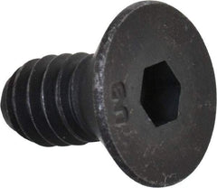 Unbrako - 1/4-20 UNC Hex Socket Drive, 82° Flat Screw - Alloy Steel, Black Oxide Finish, 1/2" OAL - Eagle Tool & Supply