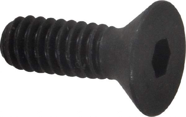 Unbrako - 1/4-20 UNC Hex Socket Drive, 82° Flat Screw - Alloy Steel, Black Oxide Finish, 3/4" OAL - Eagle Tool & Supply