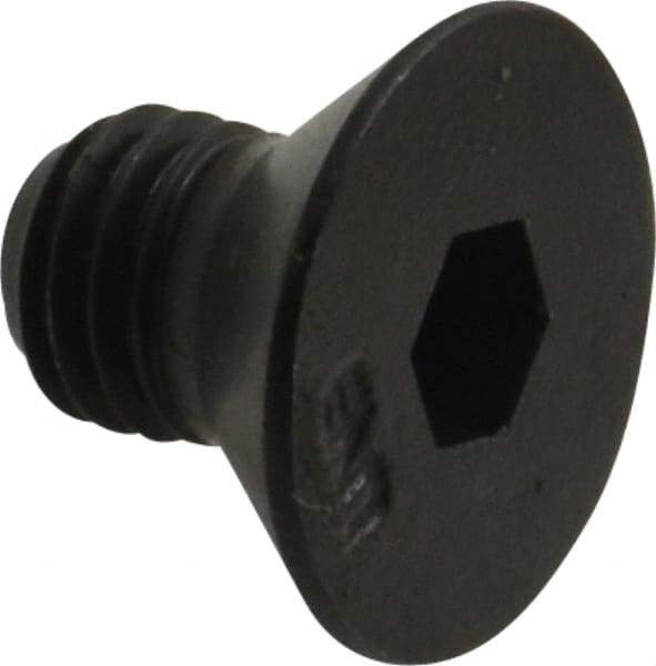 Unbrako - 1/4-28 UNF Hex Socket Drive, 82° Flat Screw - Alloy Steel, Black Oxide Finish, 3/8" OAL - Eagle Tool & Supply