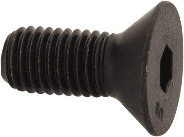 Unbrako - 1/4-28 UNF Hex Socket Drive, 82° Flat Screw - Alloy Steel, Black Oxide Finish, 5/8" OAL - Eagle Tool & Supply