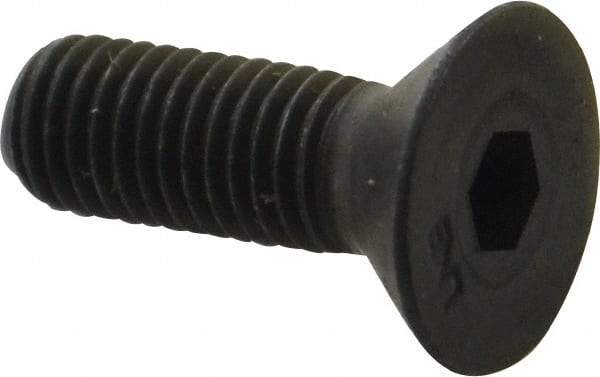 Unbrako - 1/4-28 UNF Hex Socket Drive, 82° Flat Screw - Alloy Steel, Black Oxide Finish, 3/4" OAL - Eagle Tool & Supply