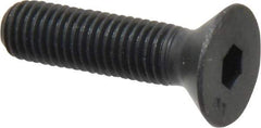 Unbrako - 1/4-28 UNF Hex Socket Drive, 82° Flat Screw - Alloy Steel, Black Oxide Finish, 1" OAL - Eagle Tool & Supply