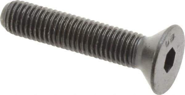 Unbrako - 1/4-28 UNF Hex Socket Drive, 82° Flat Screw - Alloy Steel, Black Oxide Finish, 1-1/4" OAL - Eagle Tool & Supply