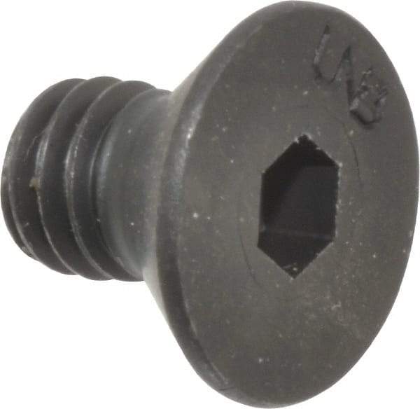 Unbrako - 5/16-18 UNC Hex Socket Drive, 82° Flat Screw - Alloy Steel, Black Oxide Finish, 1/2" OAL - Eagle Tool & Supply
