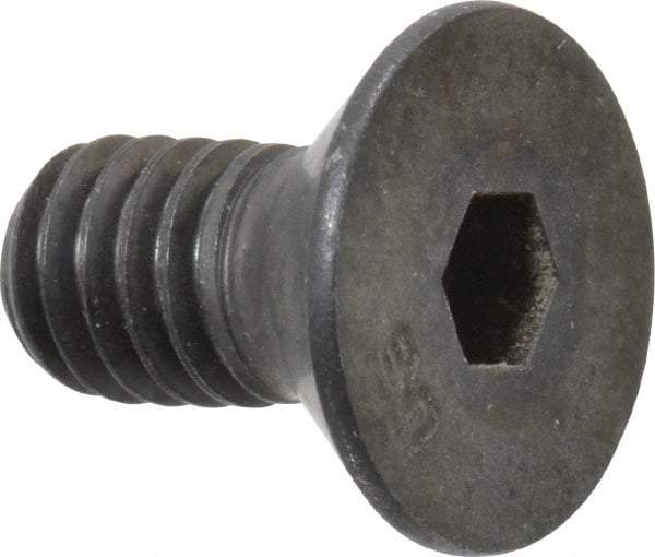 Unbrako - 5/16-18 UNC Hex Socket Drive, 82° Flat Screw - Alloy Steel, Black Oxide Finish, 5/8" OAL - Eagle Tool & Supply
