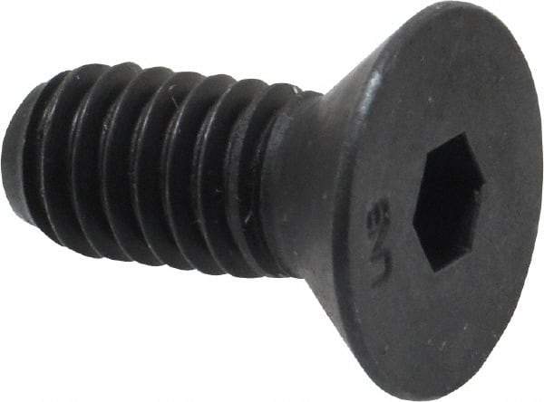 Unbrako - 5/16-18 UNC Hex Socket Drive, 82° Flat Screw - Alloy Steel, Black Oxide Finish, 3/4" OAL - Eagle Tool & Supply