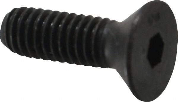 Unbrako - 5/16-18 UNC Hex Socket Drive, 82° Flat Screw - Alloy Steel, Black Oxide Finish, 1" OAL - Eagle Tool & Supply