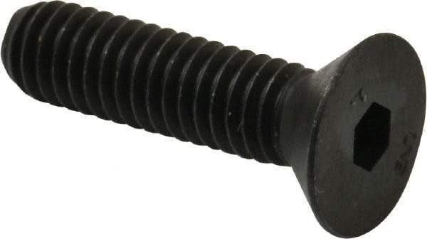 Unbrako - 5/16-18 UNC Hex Socket Drive, 82° Flat Screw - Alloy Steel, Black Oxide Finish, 1-1/4" OAL - Eagle Tool & Supply