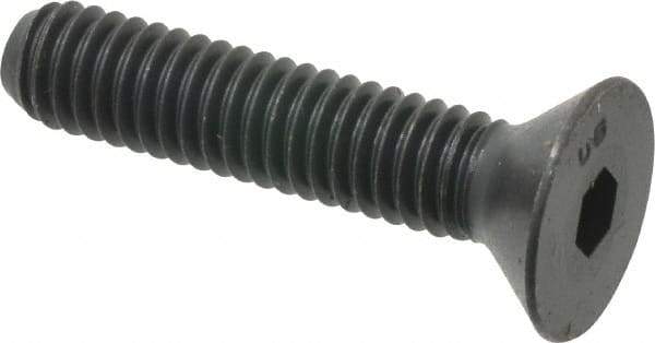 Unbrako - 5/16-18 UNC Hex Socket Drive, 82° Flat Screw - Alloy Steel, Black Oxide Finish, 1-1/2" OAL - Eagle Tool & Supply