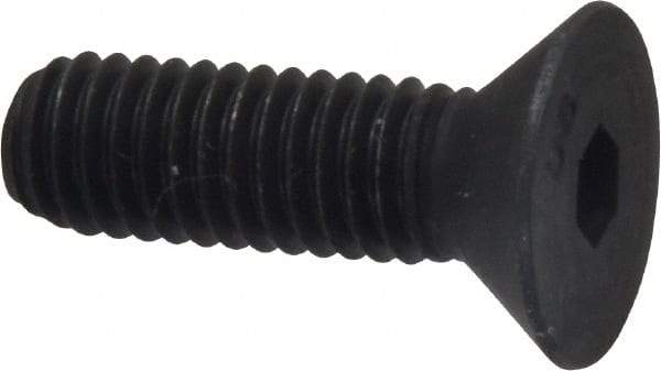 Unbrako - 3/8-16 UNC Hex Socket Drive, 82° Flat Screw - Alloy Steel, Black Oxide Finish, 1-1/4" OAL - Eagle Tool & Supply