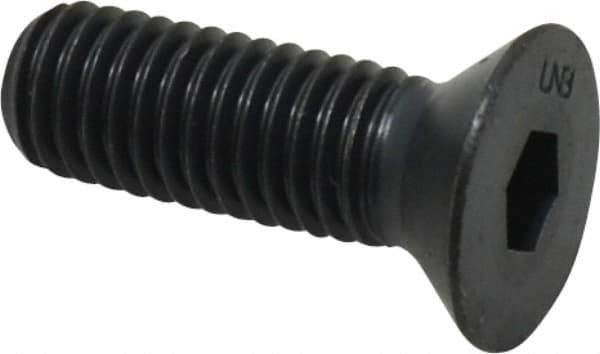 Unbrako - 1/2-13 UNC Hex Socket Drive, 82° Flat Screw - Alloy Steel, Black Oxide Finish, 1-1/2" OAL - Eagle Tool & Supply