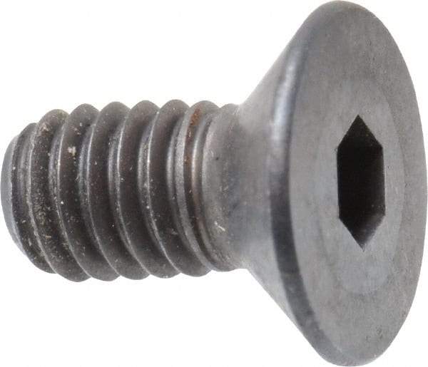 Unbrako - M4x0.70 Metric Coarse Hex Socket Drive, 90 to 92° Flat Screw - Grade 12.9 Alloy Steel, Black Oxide Finish, 8mm OAL - Eagle Tool & Supply