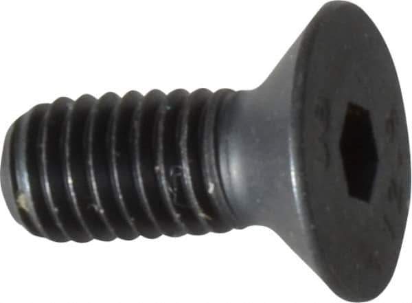 Unbrako - M5x0.80 Metric Coarse Hex Socket Drive, 90 to 92° Flat Screw - Grade 12.9 Alloy Steel, Black Oxide Finish, 12mm OAL - Eagle Tool & Supply