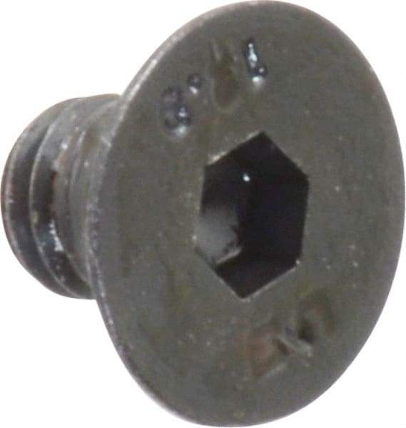 Unbrako - M6x1.00 Metric Coarse Hex Socket Drive, 90 to 92° Flat Screw - Grade 12.9 Alloy Steel, Black Oxide Finish, 8mm OAL - Eagle Tool & Supply