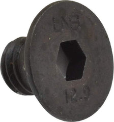 Unbrako - M8x1.25 Metric Coarse Hex Socket Drive, 90 to 92° Flat Screw - Grade 12.9 Alloy Steel, Black Oxide Finish, 10mm OAL - Eagle Tool & Supply