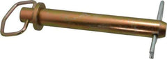 Made in USA - 1-1/8" Pin Diam, 7-3/4" Long, Zinc Plated Steel Pull Ring Hitch Pin - 7" Usable Length - Eagle Tool & Supply