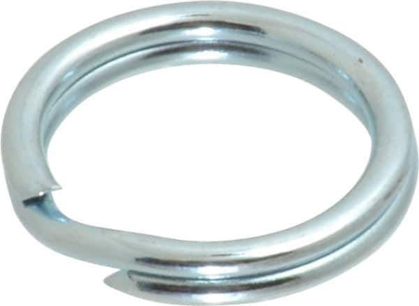 Made in USA - 0.526" ID, 0.67" OD, 0.105" Thick, Split Ring - Grade 2 Spring Steel, Zinc-Plated Finish - Eagle Tool & Supply