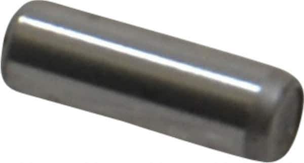 Unbrako - 1/8" Diam x 3/8" Pin Length Grade 8 Alloy Steel Oversized Dowel Pin - C 60 (Surface) & C 50-58 Hardness, 1,845 Lb Breaking Strength, 1 Beveled & 1 Rounded End - Eagle Tool & Supply