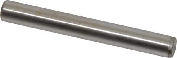 Unbrako - 3/16" Diam x 1-1/2" Pin Length Grade 8 Alloy Steel Oversized Dowel Pin - C 60 (Surface) & C 50-58 Hardness, 4,140 Lb Breaking Strength, 1 Beveled & 1 Rounded End - Eagle Tool & Supply