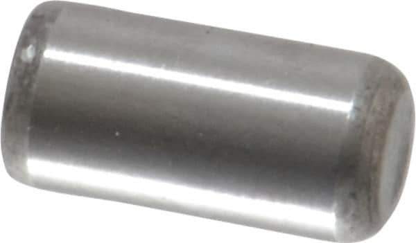 Unbrako - 1/4" Diam x 1/2" Pin Length Grade 8 Alloy Steel Oversized Dowel Pin - C 60 (Surface) & C 50-58 Hardness, 7,370 Lb Breaking Strength, 1 Beveled & 1 Rounded End - Eagle Tool & Supply