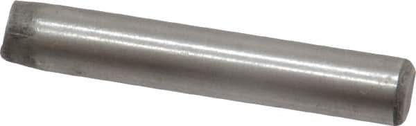 Unbrako - 1/4" Diam x 1-1/2" Pin Length Grade 8 Alloy Steel Oversized Dowel Pin - C 60 (Surface) & C 50-58 Hardness, 7,370 Lb Breaking Strength, 1 Beveled & 1 Rounded End - Eagle Tool & Supply