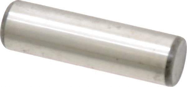 Unbrako - 1/2" Diam x 1-3/4" Pin Length Grade 8 Alloy Steel Oversized Dowel Pin - C 60 (Surface) & C 50-58 Hardness, 29,460 Lb Breaking Strength, 1 Beveled & 1 Rounded End - Eagle Tool & Supply