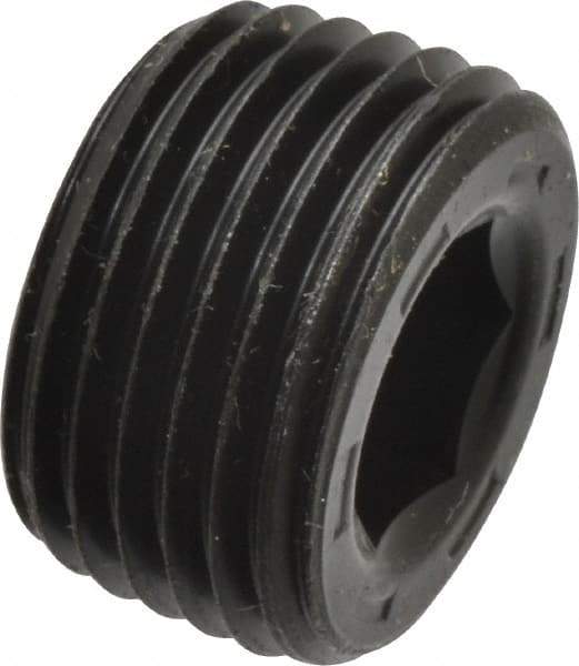 Unbrako - 3/4-18, 13/32" OAL, Alloy Steel Socket Pressure Plug - 7/8" Taper per Foot, 5/16" Hex Key - Eagle Tool & Supply