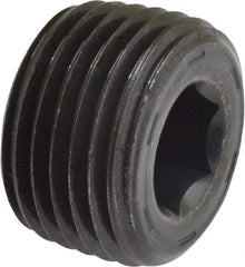 Unbrako - 1/2-14, 17/32" OAL, Alloy Steel Socket Pressure Plug - 7/8" Taper per Foot, 3/8" Hex Key - Eagle Tool & Supply