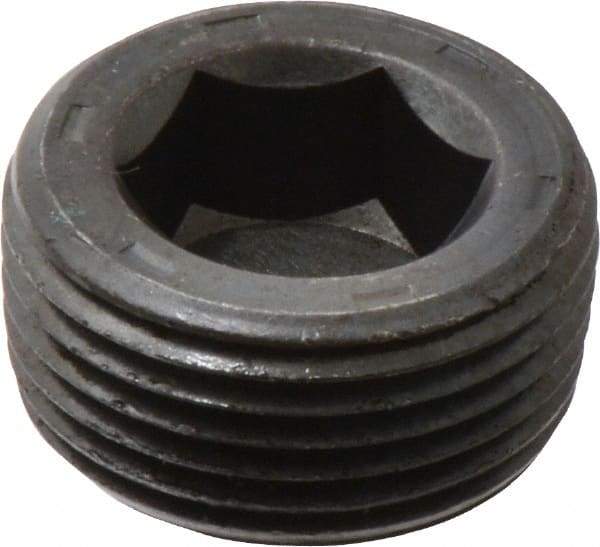 Unbrako - 3/4-14, 17/32" OAL, Alloy Steel Socket Pressure Plug - 7/8" Taper per Foot, 9/16" Hex Key - Eagle Tool & Supply