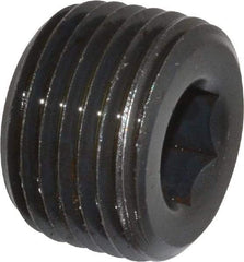 Unbrako - 1/2-14, 9/16" OAL, Alloy Steel Socket Pressure Plug - 3/4" Taper per Foot, 3/8" Hex Key - Eagle Tool & Supply