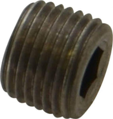 Unbrako - 1/8-27, 5/16" OAL, Stainless Steel Socket Pressure Plug - 3/4" Taper per Foot, 3/16" Hex Key - Eagle Tool & Supply