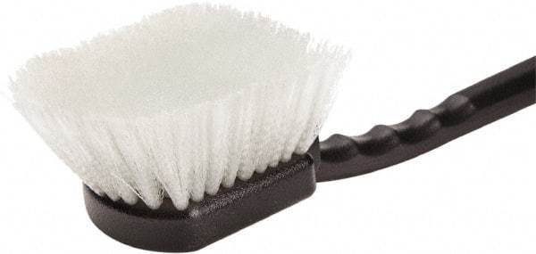 Harper Brush - 2-1/4" Bristle Length, Nylon Utility Scrub Brush - 3-1/2" x 3-1/2" Long x 3" Wide Head, 10" OAL, Easy Grip Handle, Black, Polypropylene Block - Eagle Tool & Supply