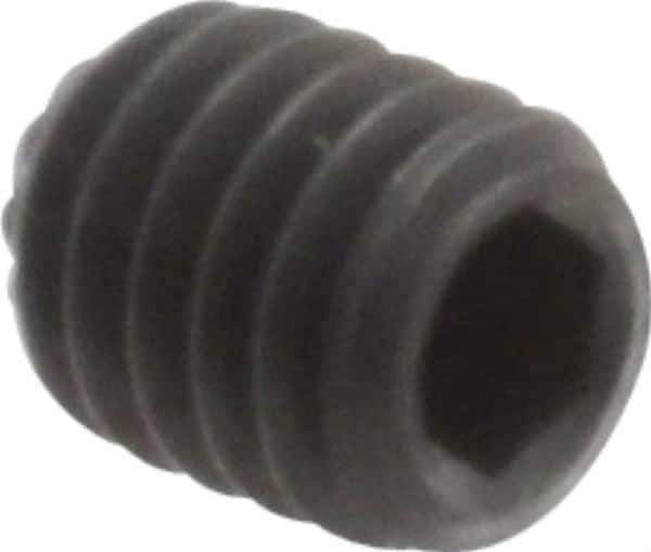 Unbrako - M4, 5mm OAL, Knurled Cup Point Set Screw - Grade 45H Alloy Steel, 2mm Key - Eagle Tool & Supply