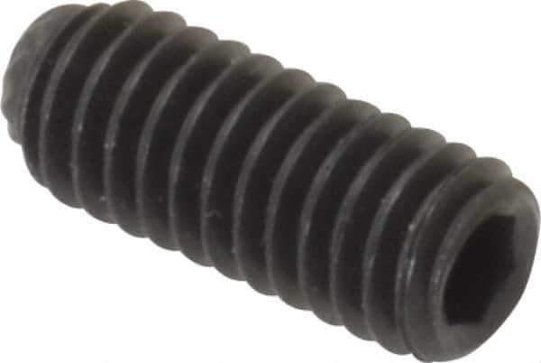 Unbrako - M4, 10mm OAL, Knurled Cup Point Set Screw - Grade 45H Alloy Steel, 2mm Key - Eagle Tool & Supply