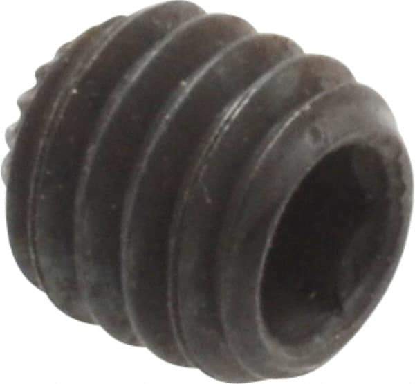 Unbrako - M6, 6mm OAL, Knurled Cup Point Set Screw - Grade 45H Alloy Steel, 3mm Key - Eagle Tool & Supply