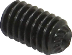 Unbrako - M6, 10mm OAL, Knurled Cup Point Set Screw - Grade 45H Alloy Steel, 3mm Key - Eagle Tool & Supply