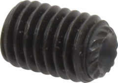 Unbrako - M8, 12mm OAL, Knurled Cup Point Set Screw - Grade 45H Alloy Steel, 4mm Key - Eagle Tool & Supply