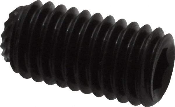 Unbrako - M8, 16mm OAL, Knurled Cup Point Set Screw - Grade 45H Alloy Steel, 4mm Key - Eagle Tool & Supply