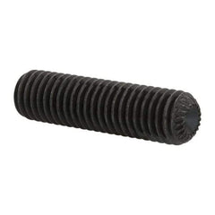 Unbrako - M8, 30mm OAL, Knurled Cup Point Set Screw - Grade 45H Alloy Steel, 4mm Key - Eagle Tool & Supply