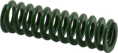 Associated Spring Raymond - 10mm Hole Diam, 5mm Rod Diam, 1-1/4" Free Length, Green Die Spring - 111.4 N Max Deflection, 13.1mm Max Deflection, Light Duty, Chromium Alloy Steel - Eagle Tool & Supply