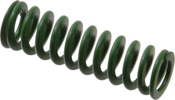 Associated Spring Raymond - 16mm Hole Diam, 8mm Rod Diam, 2" Free Length, Green Die Spring - 328.1 N Max Deflection, 20.9mm Max Deflection, Light Duty, Chromium Alloy Steel - Eagle Tool & Supply